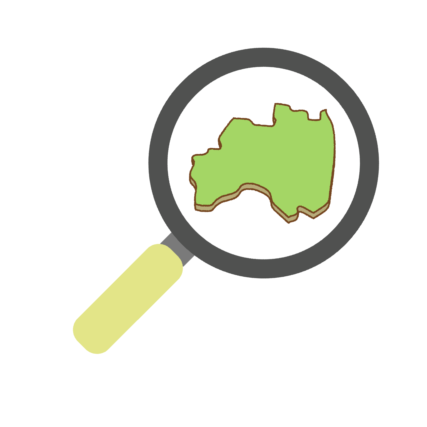 虫眼鏡と県画像